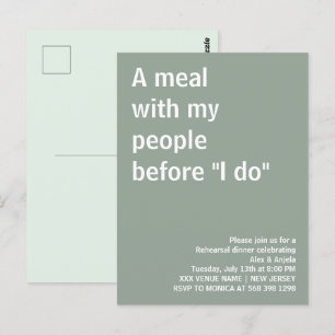 Cartão Postal Uma refeição com meu povo antes do jantar de ensai