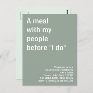 Cartão Postal Uma refeição com minhas pessoas antes de ensaiar j