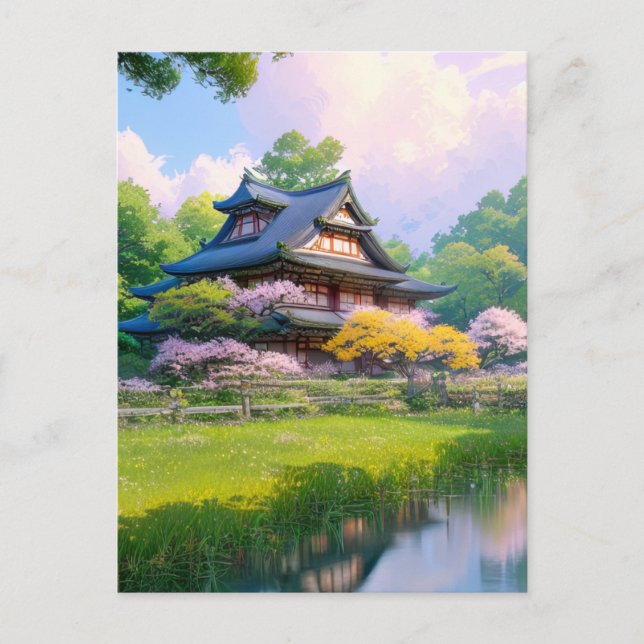 Cartão Postal Uma retração pacífica no coração da natureza (Frente)