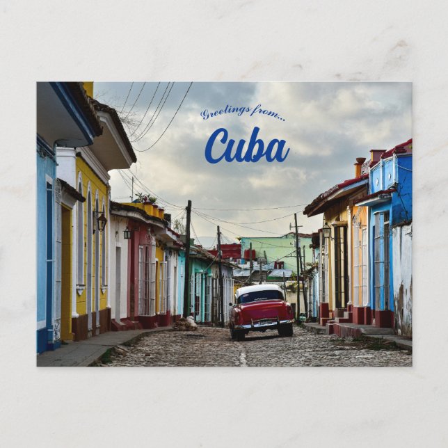 Cartão Postal Uma rua em Trinidad e Cuba (Frente)