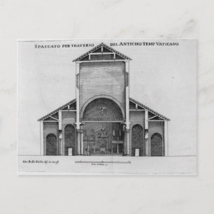 Cartão Postal Uma Seção Transversal da antiga igreja do Vaticano