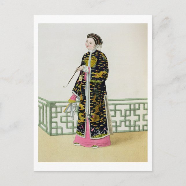 Cartão Postal Uma Senhora da Distinção em seu Hábito de Cerimôni (Frente)