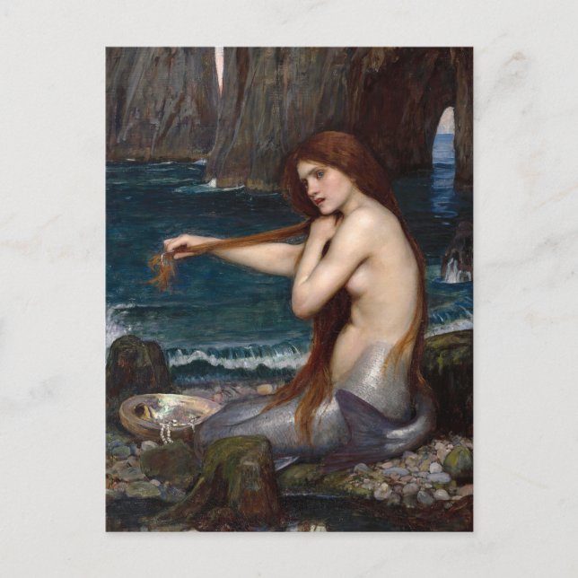 Cartão Postal Uma Sereia | John William Waterhouse (Frente)