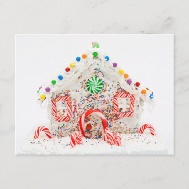 Cartão Postal Uma simples casa feita de pão de gengibre (Frente)