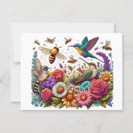 Cartão Postal Uma Sinfonia de Flores e Voo