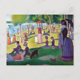 Cartão Postal Uma tarde de domingo em La Grande Jatte por Seurat