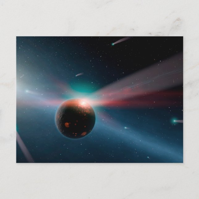 Cartão Postal Uma Tempestade de Cometas no Sistema Eta Corvi. (Frente)