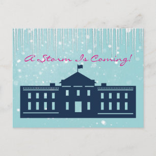 Cartão Postal Uma tempestade está chegando com neve e Whitehouse