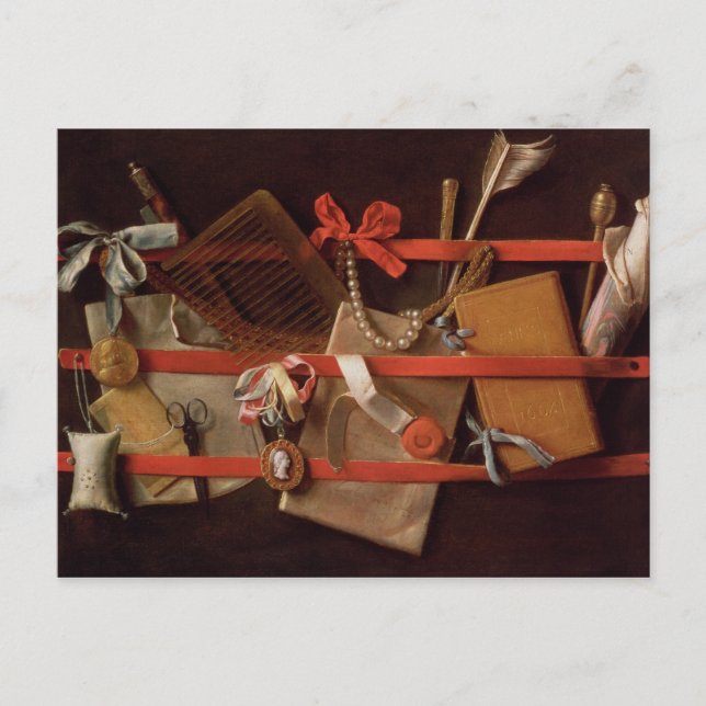 Cartão Postal Uma Trompe L'Oeil de Objetos (Frente)