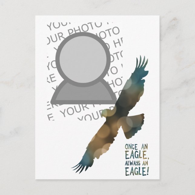 Cartão Postal uma vez por águia sempre uma foto de águia (Frente)