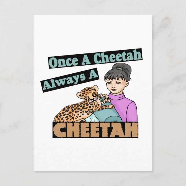 Cartão Postal Uma Vez Um Cheetah (Frente)