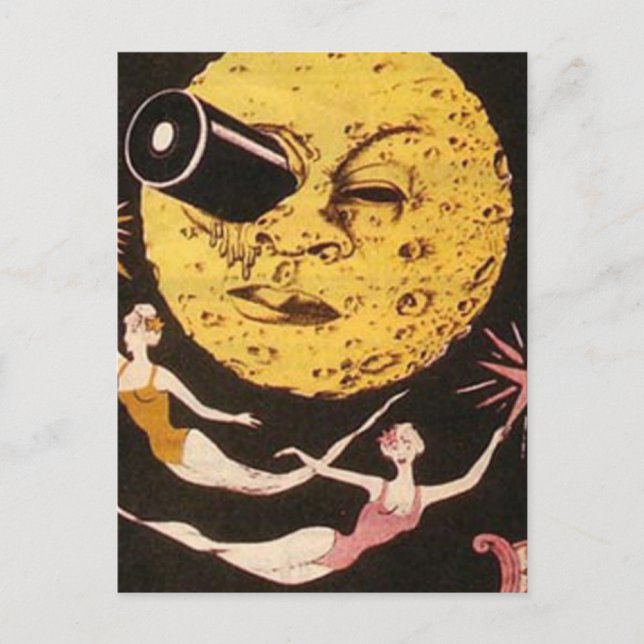 Cartão Postal Uma viagem ao Poster de filme da lua (Frente)