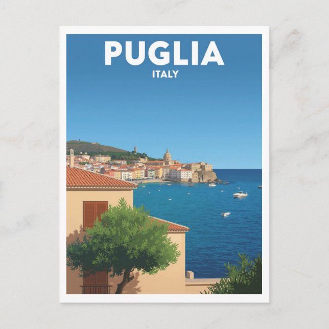 Cartão Postal Uma viagem costeira pela Puglia (Frente)