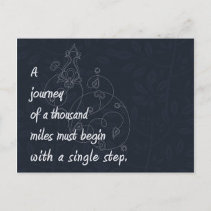 Cartão Postal "Uma Viagem..." Zen Proverb.