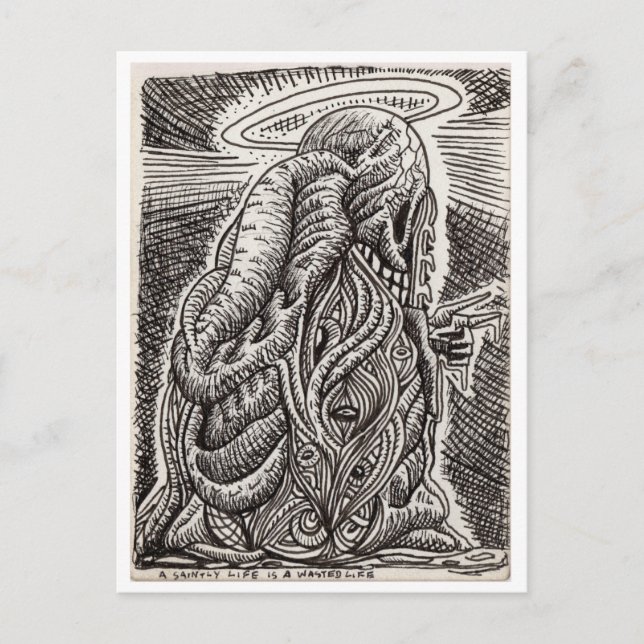 Cartão Postal Uma vida santa é uma vida perdida (Frente)
