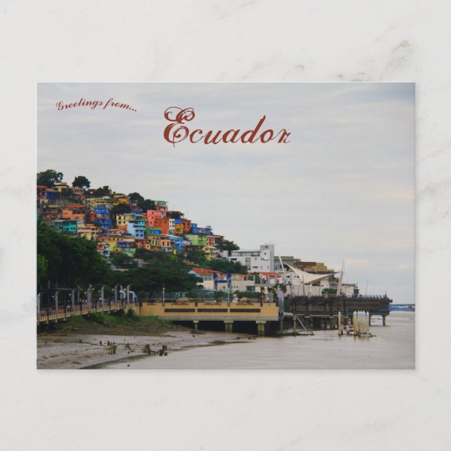 Cartão Postal Uma visão de Guaiaquil Equador (Frente)