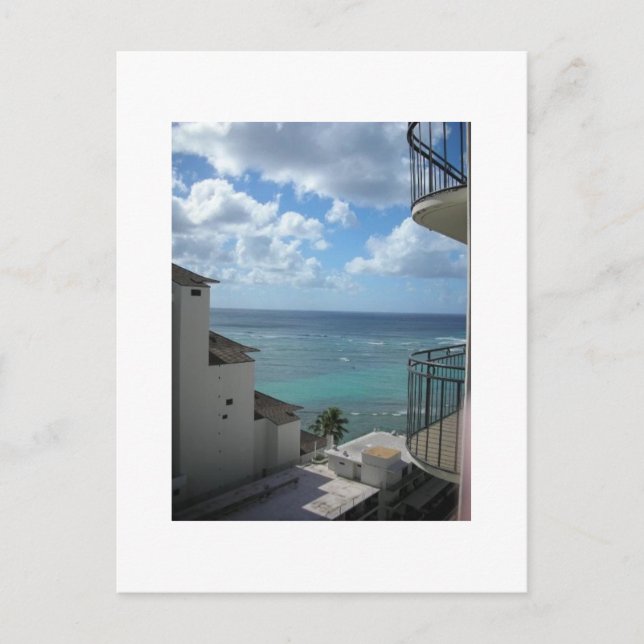 Cartão Postal Uma visão de Honolulu (Frente)