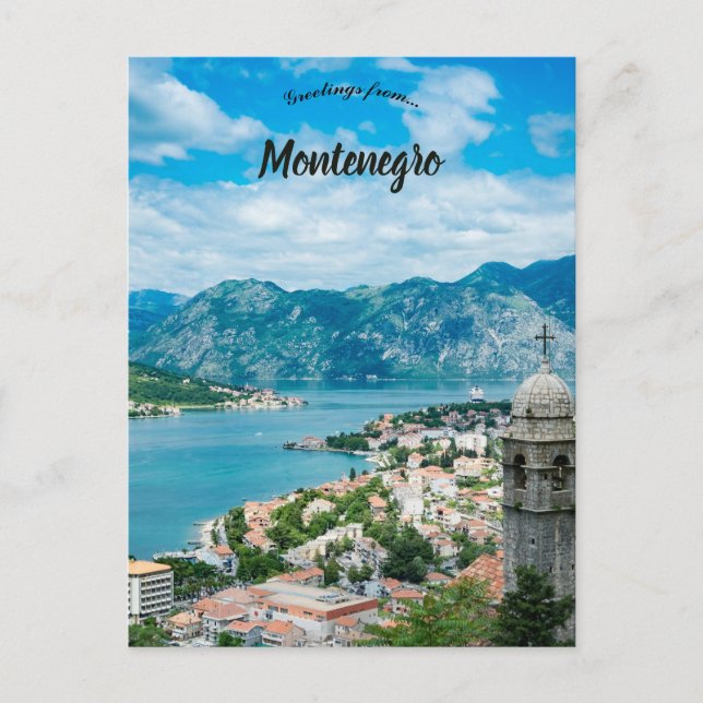 Cartão Postal Uma visão de Kotor Montenegro (Frente)