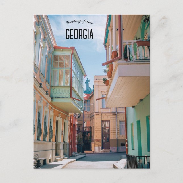 Cartão Postal Uma visão de Tbilisi Georgia (Frente)