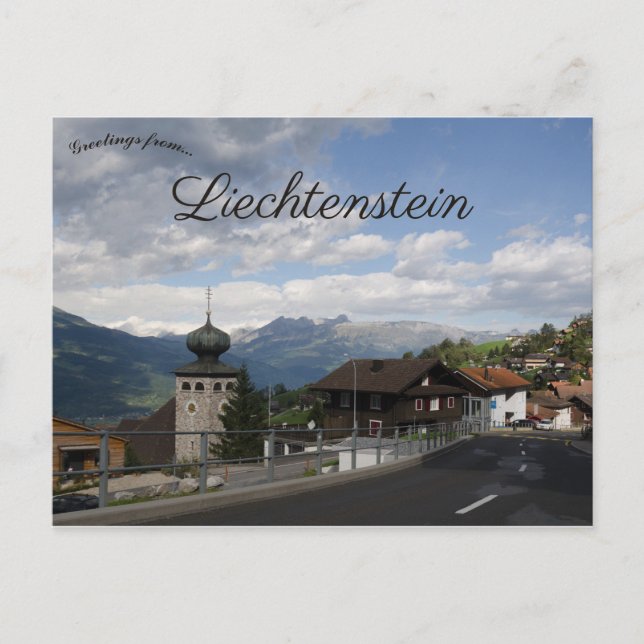 Cartão Postal Uma visão de Triesenberg Liechtenstein (Frente)