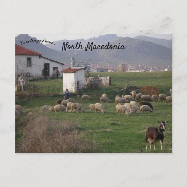 Cartão Postal Uma visão do campo na Macedônia do Norte (Frente)