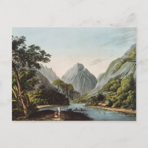 Cartão Postal Uma visão na Baía de Oheitepha na Ilha de