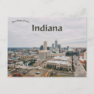Cartão Postal Uma Vista Aérea do Centro de Indianápolis Indiana