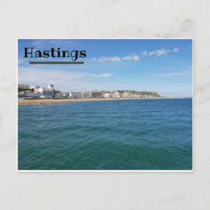 Cartão Postal Uma vista ao longo da praia de Hastings