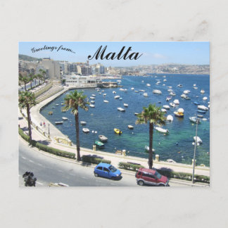 Cartão Postal Uma Vista Costeira de Malta