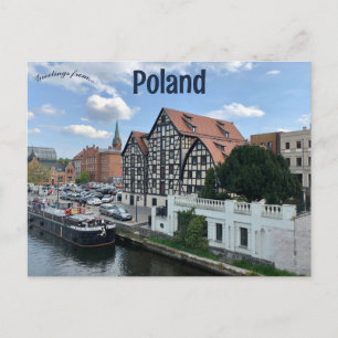 Cartão Postal Uma Vista da Cidade Velha em Bydgoszcz Polónia