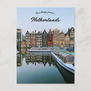 Cartão Postal Uma Vista de Amsterdã Holanda