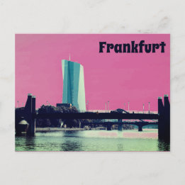 Cartão Postal Uma vista de Frankfurt & Céu Rosa