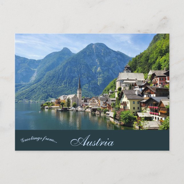 Cartão Postal Uma Vista de Hallstatt Áustria (Frente)