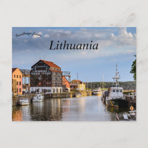 Cartão Postal Uma Vista de Klaipeda Lituânia