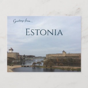 Cartão Postal Uma Vista de Narva Estônia