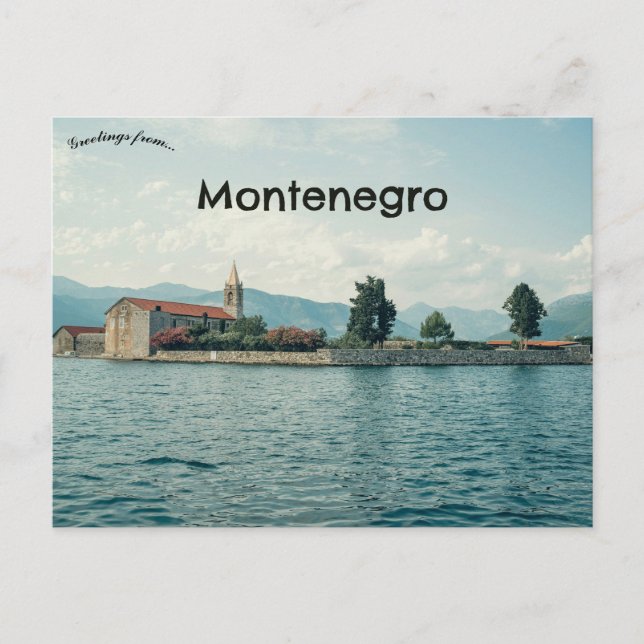 Cartão Postal Uma Vista de Tivat Montenegro (Frente)