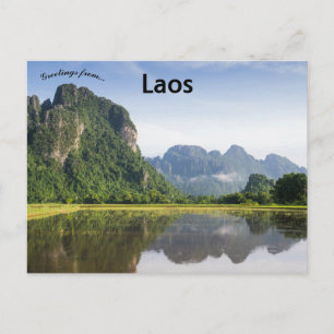 Cartão Postal Uma Vista de Vang Vieng Laos