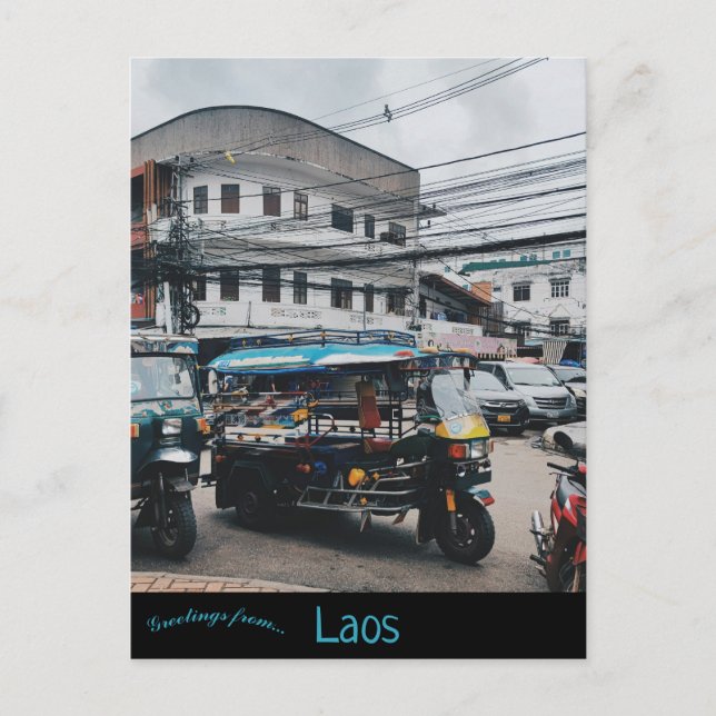 Cartão Postal Uma Vista de Vientiane Laos (Frente)