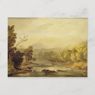 Cartão Postal Uma Vista no Brathay perto de Ambleside (aquarela