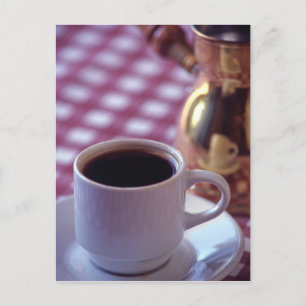 Cartão Postal Uma xícara de Café Árabe. Síria. O Oriente Médio