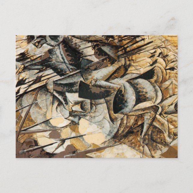 Cartão Postal Umberto Boccioni - Carga dos Lançadores (Frente)