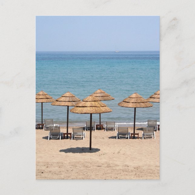 Cartão Postal Umbrellas de praia (Frente)