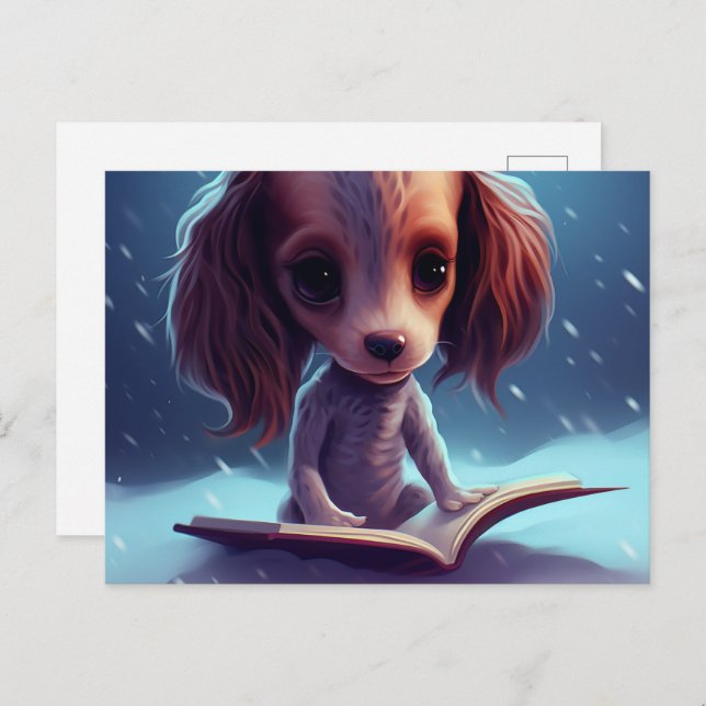 Cartão Postal Un drôle de chien qui lie. (Frente/Verso)