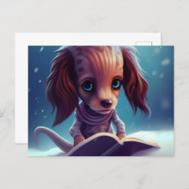 Cartão Postal Un drôle de chien qui lie.