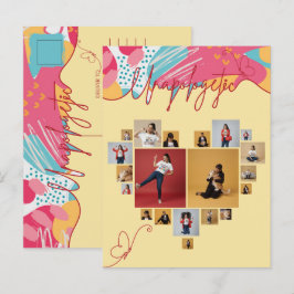 Cartão Postal Unapologetic Personalized Feminine Photo Collage