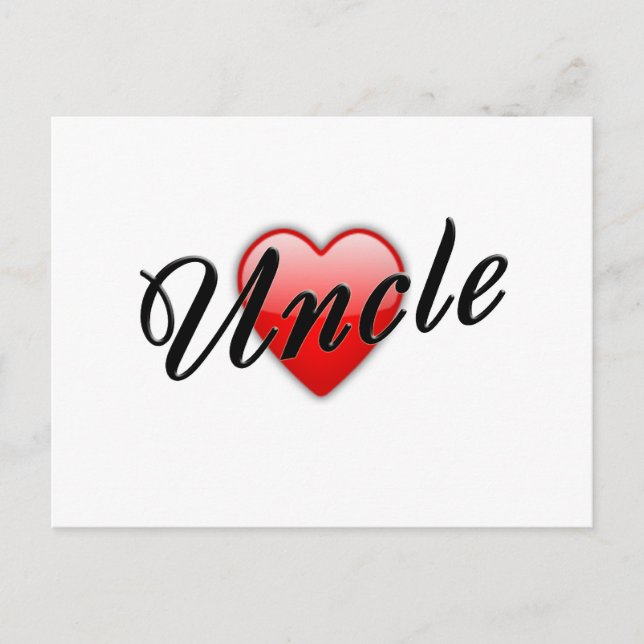 Cartão Postal Uncle with Heart Graphic (Frente)