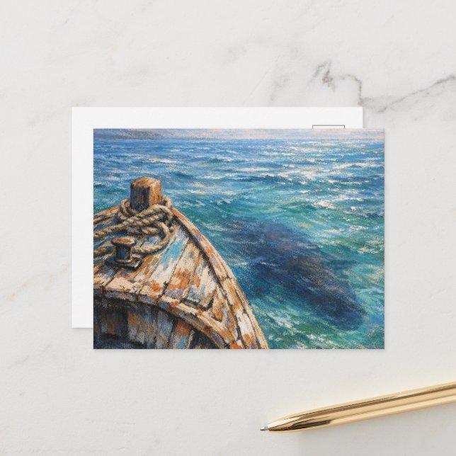 Cartão Postal Underwater Visitor - Pastel Painting Style Art (Frente/Verso In Situ)