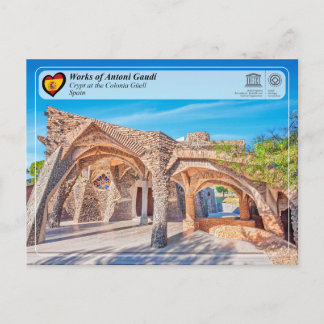 Cartão Postal UNESCO - Antoni Gaud, Cripta na Colônia G ￼ ell