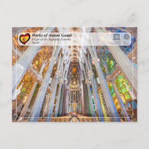 Cartão Postal UNESCO - Antoni Gaudí - Sagrada Família - Cripta