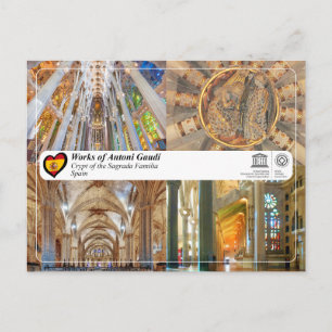 Cartão Postal UNESCO - Antoni Gaudí - Sagrada Família - Cripta